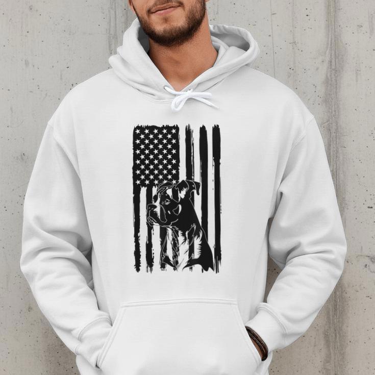 American Flag USA Patriot Boxer Dog Dad Men Hoodie