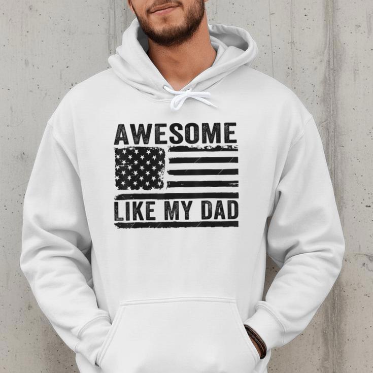 Awesome Like My Dad Fathers Day Usa Flag Dad Husband Family Men Hoodie