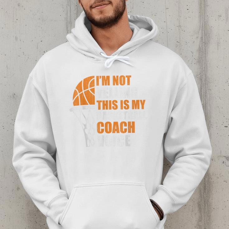 Basketball Not Yelling This Is My Basketball Coach Dad Men Hoodie