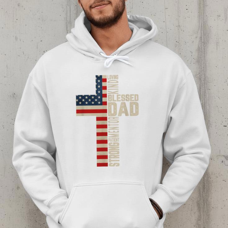 Blessed Dad Christian From Daughter Son Jesus Patriotic Men Hoodie