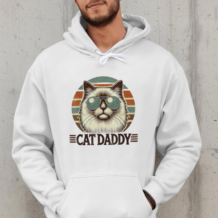 Cat Daddy Cool Ragdoll Cat Father's Day Retro Cat Dad Men Hoodie