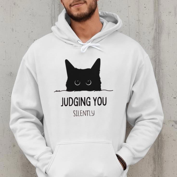 Cat Judging You Silently Cat Mom Dad Premium Tri-Blend Men Hoodie