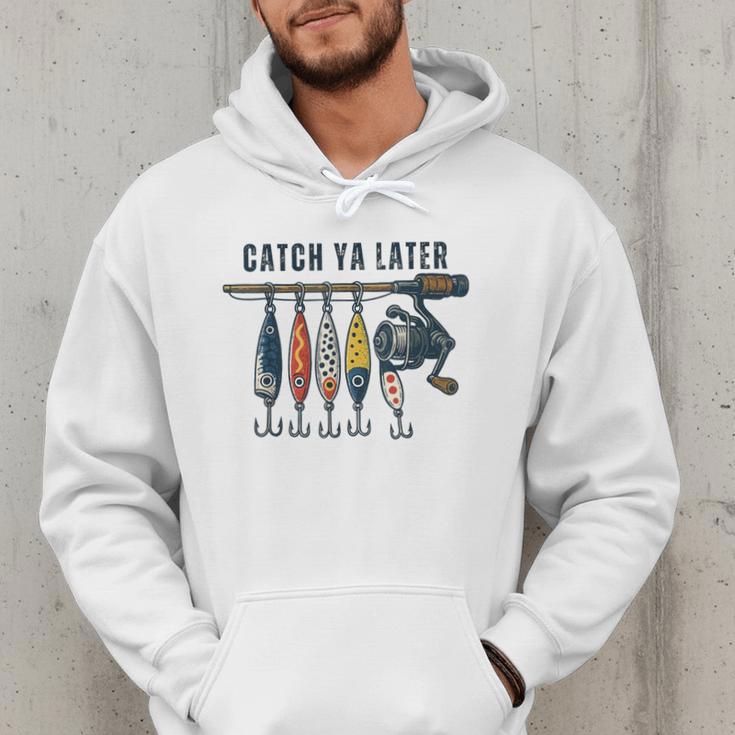 Catch Ya Later Vintage Fishing Lures Outdoor Dad Son Men Hoodie