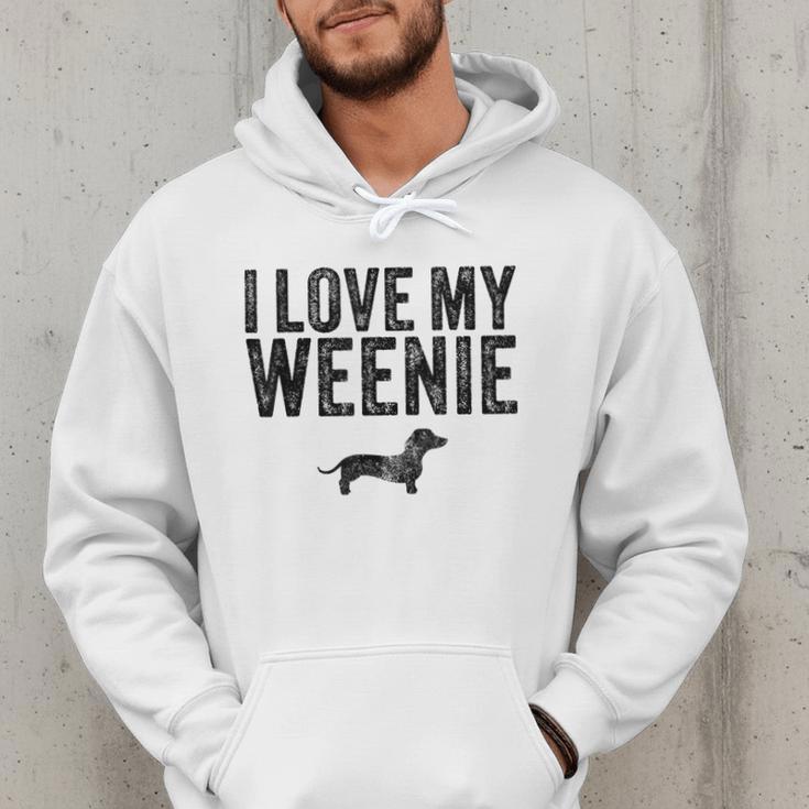 Dachshund Dog I Love My Weenie Dad Mom Dog Lover Men Hoodie