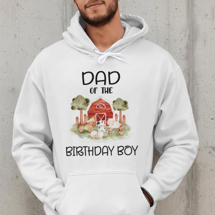 Dad Of The Birthday For Boy Barnyard Farm Animals Party Men Hoodie