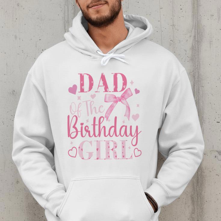 Dad Of The Birthday Girl Bow Cute Pink Matching Family Party Men Hoodie