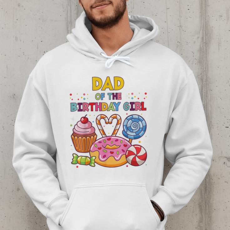 Dad Of The Birthday Girl Candyland Colorful Lollipop Party Men Hoodie