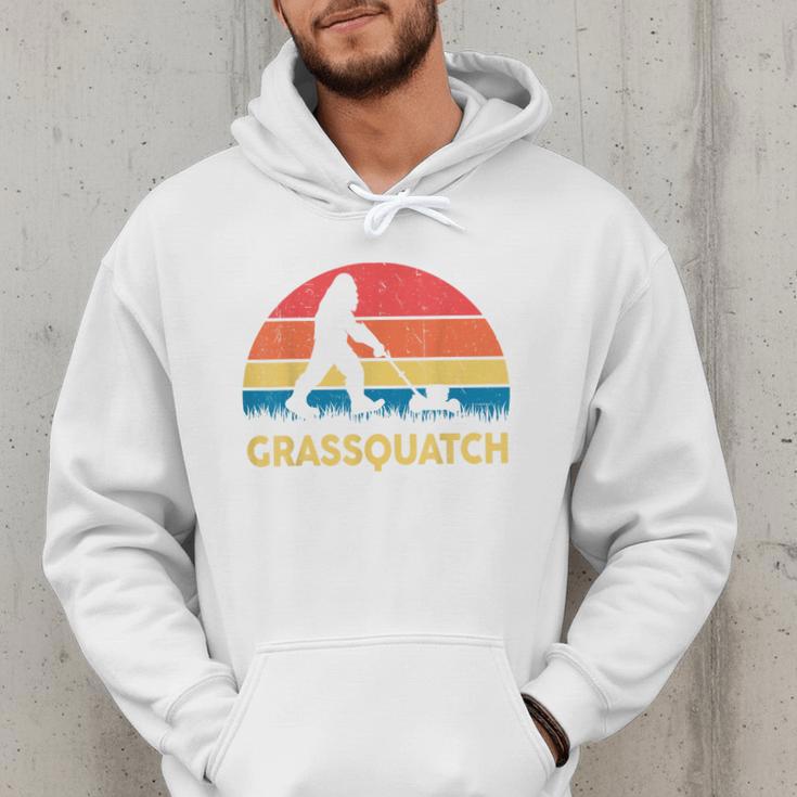 Dad Lawn Mowing Grassquatch Bigfoot Mower Garden Men Hoodie