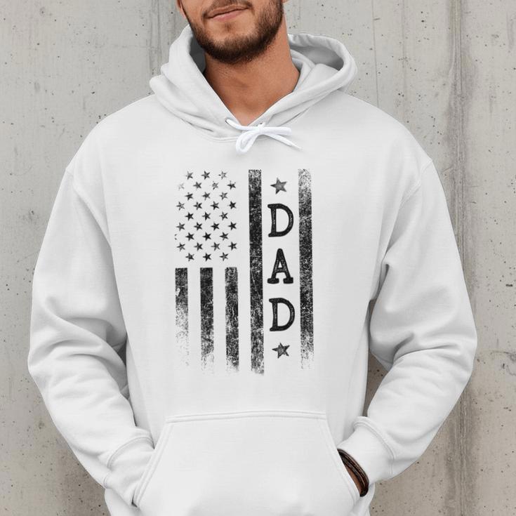 Dad Patriotic American USA Flag Father's Day Dad Men Hoodie