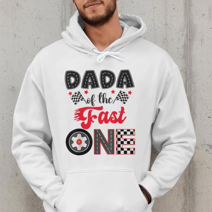 Dada Of The Fast One Car Racing Dad 1St Birthday Boy Men Hoodie
