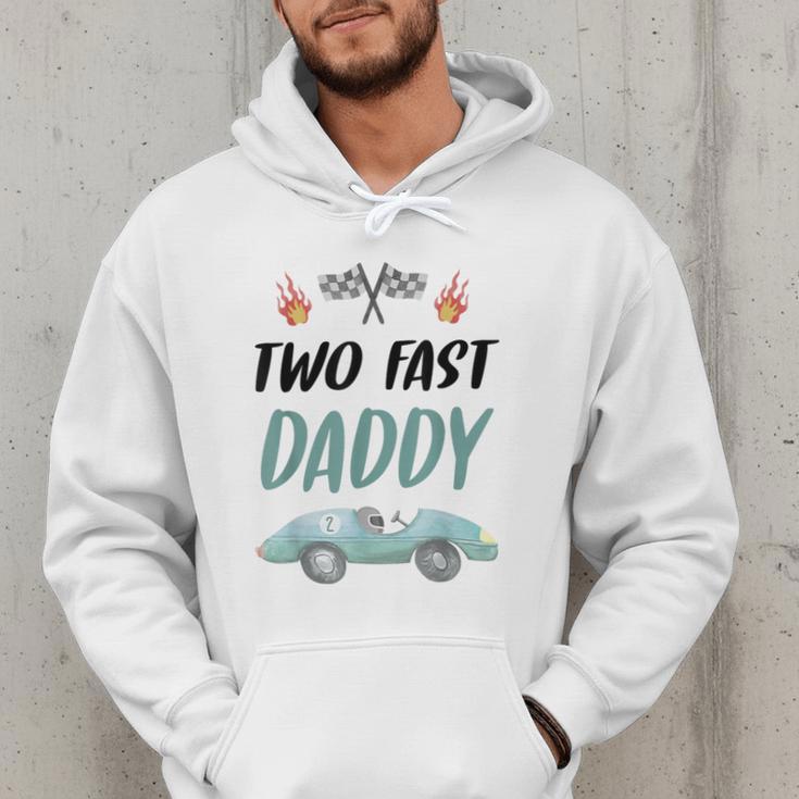Daddy Dad 2nd Birthday Two Fast Race Car Second Bday Party Men Hoodie