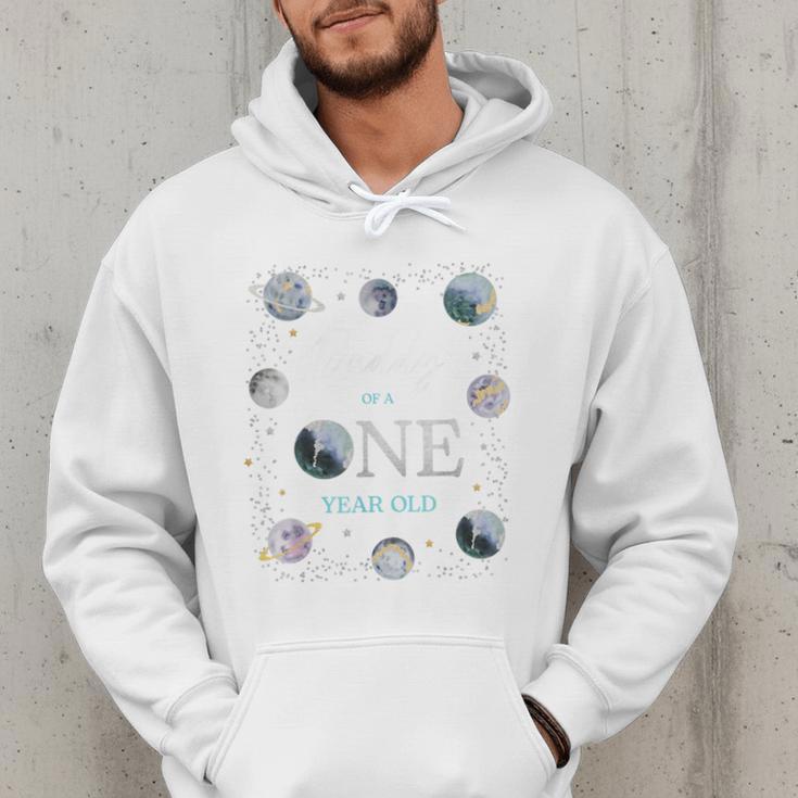 Daddy Houston We Have One Year Old Space Theme 1st Birthday Men Hoodie