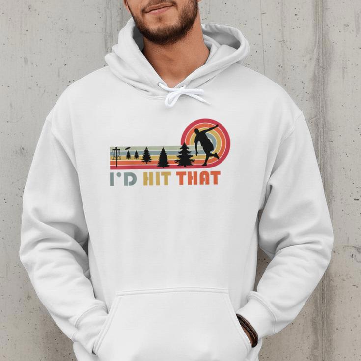 Disc Golf I'd Hit That Frisbee Golfer Retro Men Dad Men Hoodie