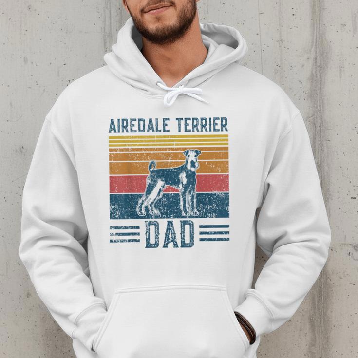 Dog Airedale Terrier Dad Vintage Airedale Terrier Dad Men Hoodie
