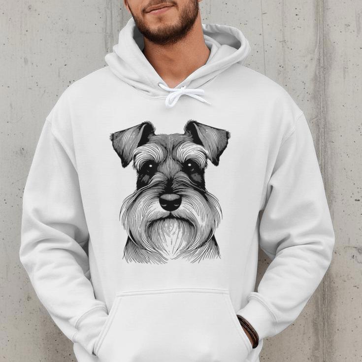 Dog Fingerprint Miniature Schnauzer Dad Mom Men Hoodie
