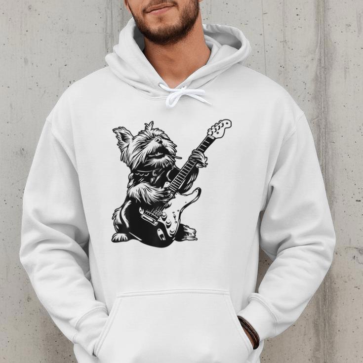 Dog Guitarist Guitar Yorkie Dad Mom For Men Women Men Hoodie