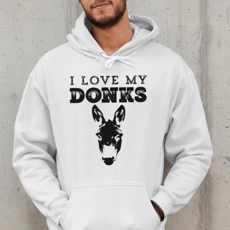 Donkey Mom Or Dad I Love My Donks Farmer Men Hoodie