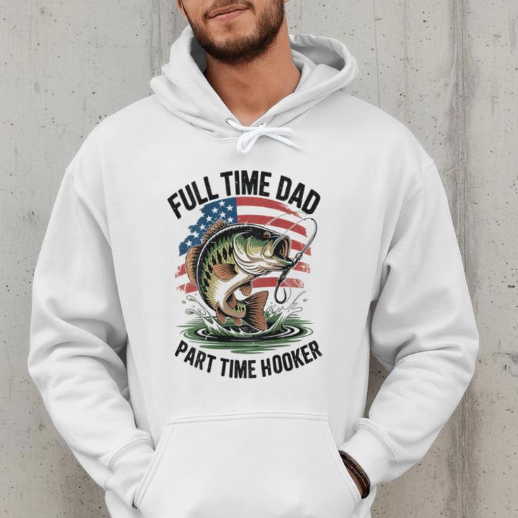 Fishing 4th July Full Time Dad Part Time Hooker On-Back Men Hoodie