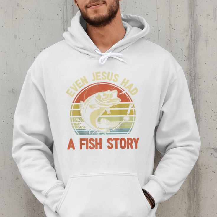 Fishing Even Jesus Had Fish Story Bass Dad Christian Men Hoodie