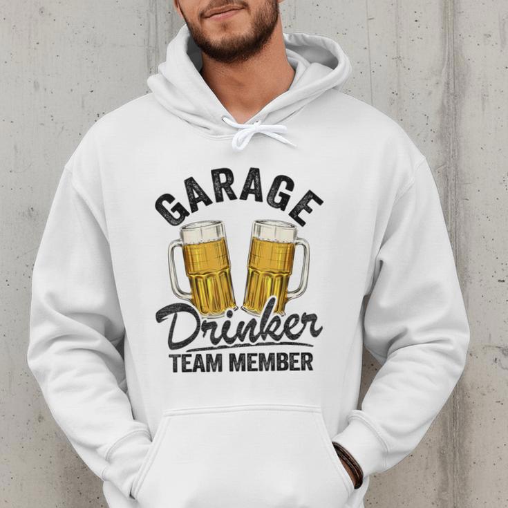 Garage Drinker Team Member Day Drinking Dad Beer Garage Men Hoodie