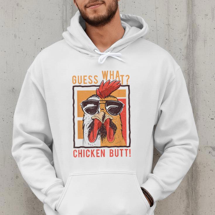 Guess What Chicken Butt DadSiblingsFriends Humor Small Men Hoodie