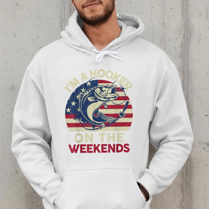 I'm Hooker On The Weekends Dirty Bass Dad Fishing Men Hoodie