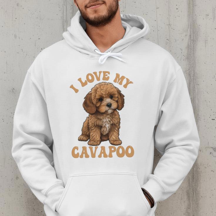 I Love My Cavapoo For Mom Dad Kids Men Hoodie