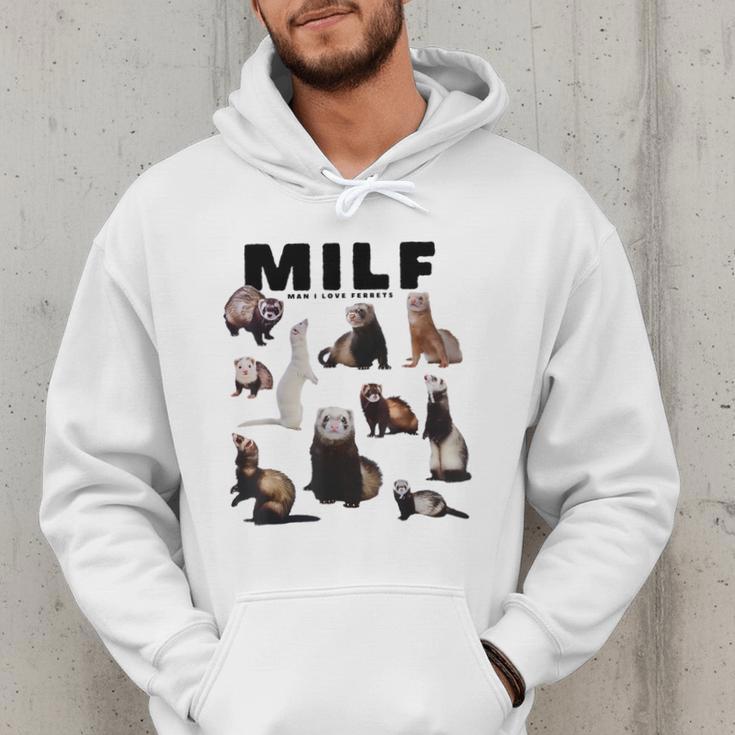 MILF Man I Love Ferrets Ferret Mom Dad Ferret Owner Men Hoodie