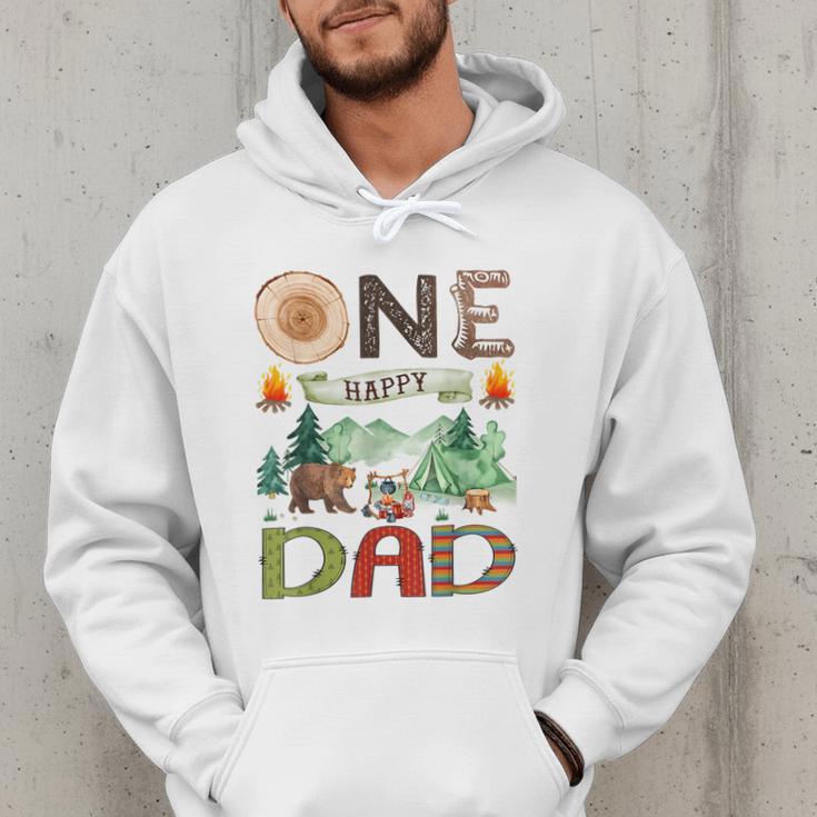 One Happy Dad Camper 1st Birthday Boy Camping Bear Men Hoodie One Happy Dad Camper 1st Birthday Boy Camping Bear Men Hoodie