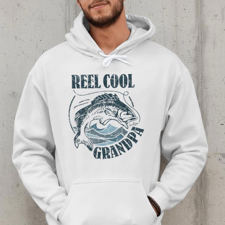 Reel Cool Grandpa Fishing Dad Father's Day Fisherman Men Hoodie