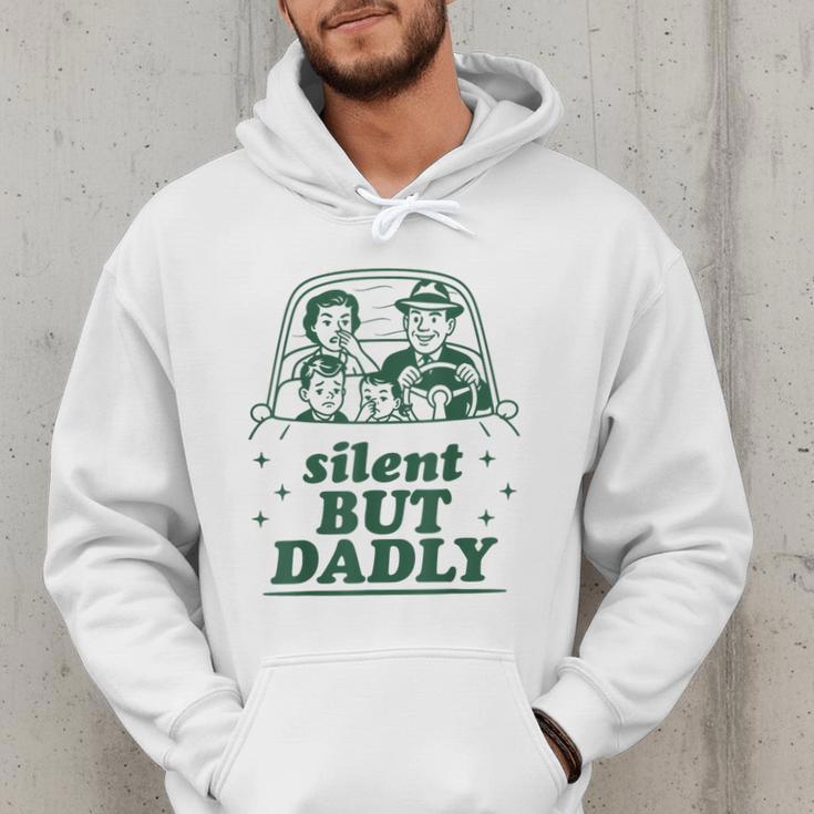 Silent But Dadly Father's Day Fart Dad Farting Vintage Men Hoodie