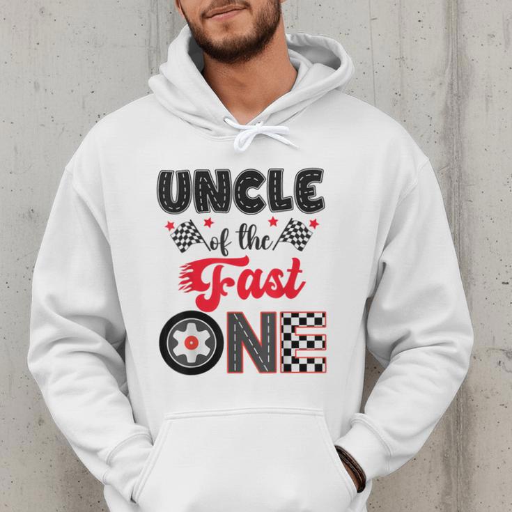 Uncle Of The Fast One Car Racing Dad 1St Birthday Boy Men Hoodie