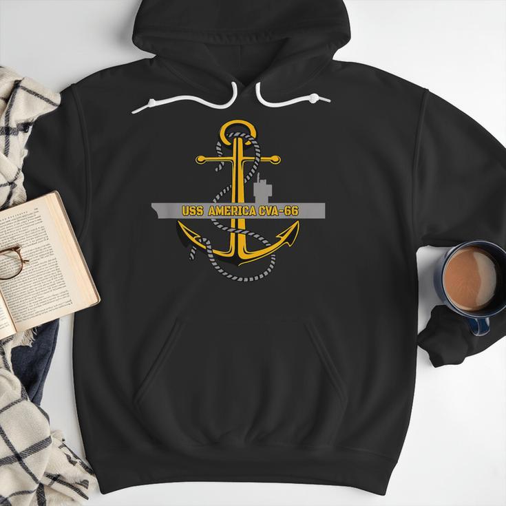 Aircraft Carrier USS America CVA-66 Veterans Day Dad Son Boy Men Hoodie
