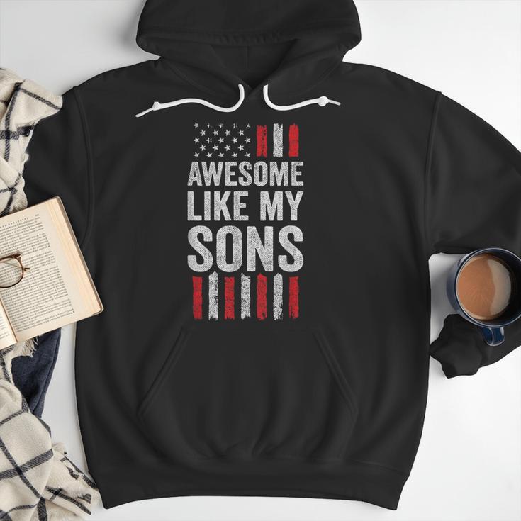 American Flag Dad Mom Awesome Like My Sons Men Hoodie