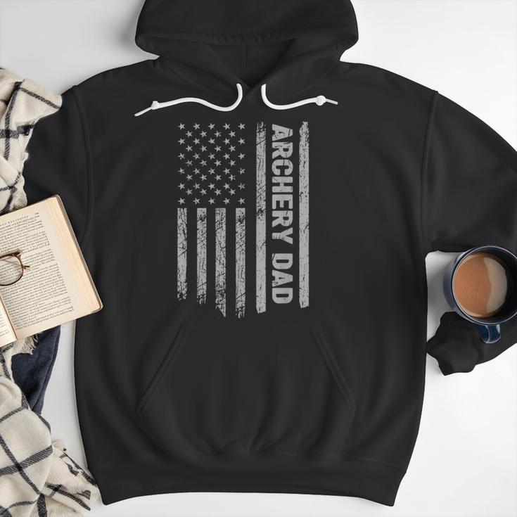 Archery Dad America US Flag Patriot Vintage Archer Men Hoodie