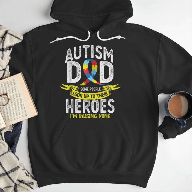 Autism Dad Some People Look Up To Their Heroes Autism Men Hoodie