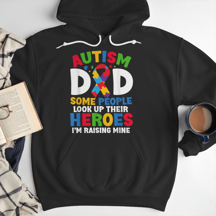 Autism Dad Puzzle Ribbon Proud Son Hero Autism Awareness Men Hoodie Autism Dad Puzzle Ribbon Proud Son Hero Autism Awareness Men Hoodie
