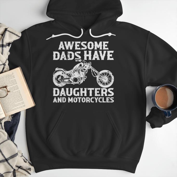 Awesome Dads Have Daughters And Motorcycles Men Fathers Day Men Hoodie