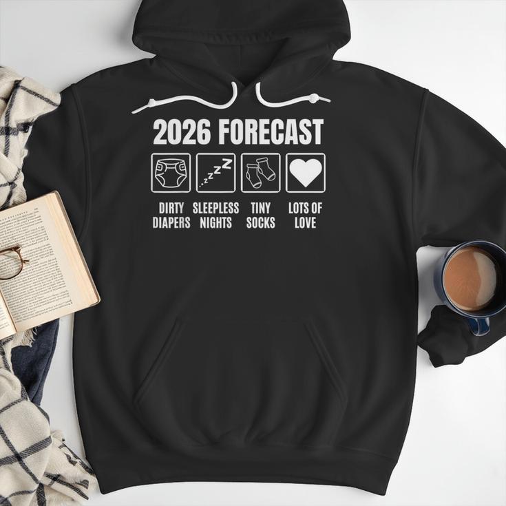 Baby Coming Soon 2026 Forecast Baby Shower New Dad Mom Men Hoodie