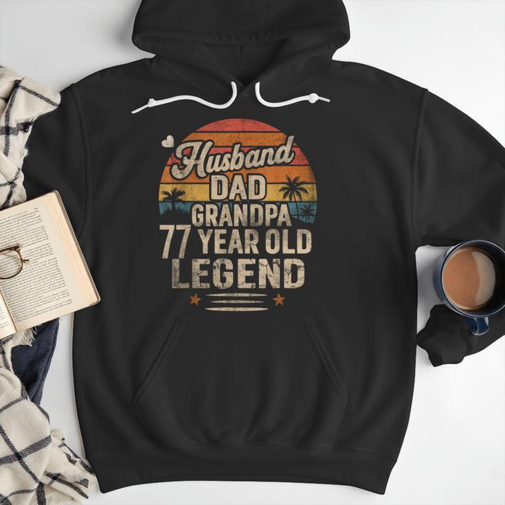 Back Legend Husband Dad Grandpa 77 Year Old 77th Birthday Men Hoodie