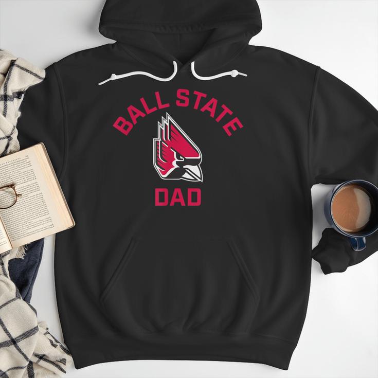 Ball State University Cardinals Arched Dad Men Hoodie