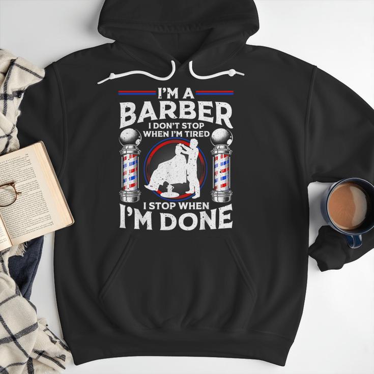 Barber s For Men Dad Hairstyling Humor Quote Small Men Hoodie