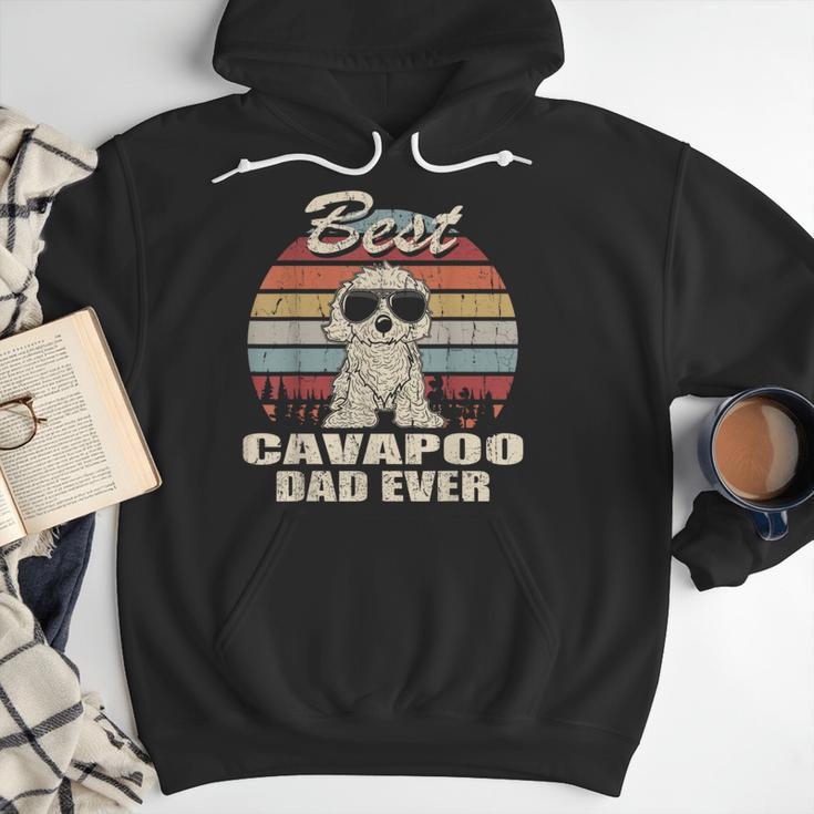 Best Cavapoo Dad Ever Vintage Retro Dog Dad Men Hoodie