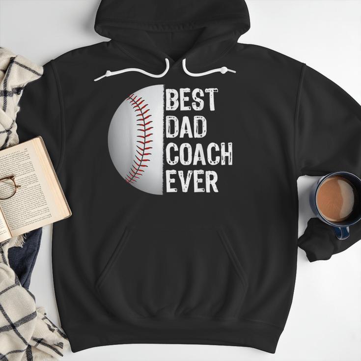 Best Dad Coach Ever Baseball For Sport Lovers Men Hoodie