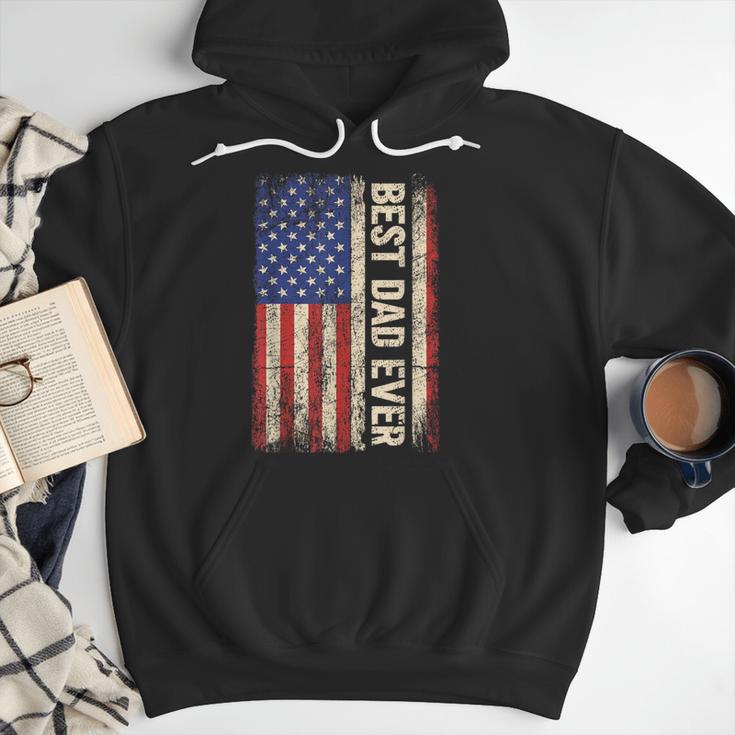 Best Dad Ever US American Flag For Father's Day Men Men Hoodie