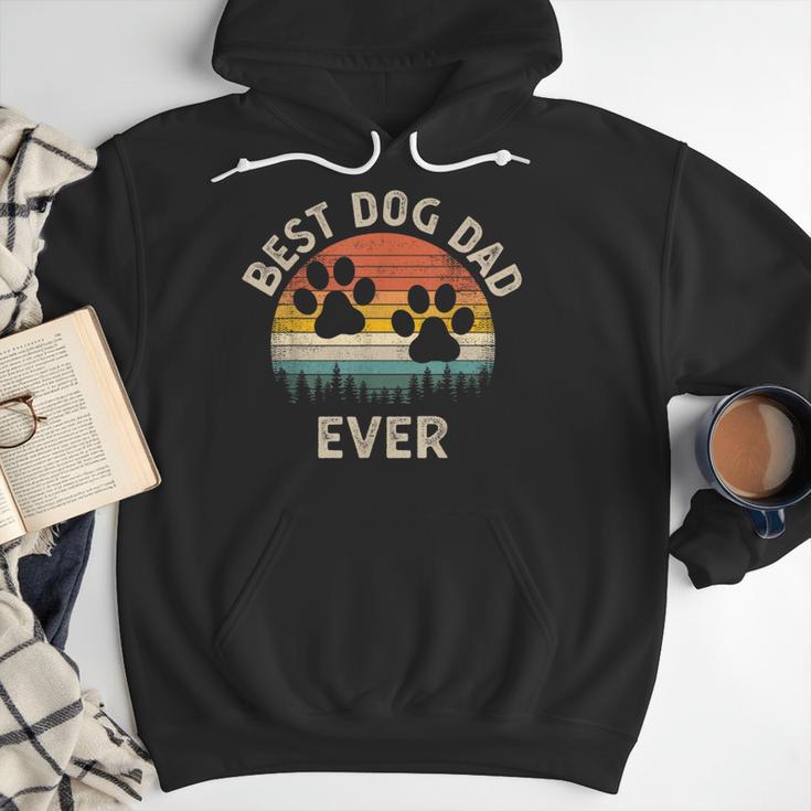 Best Dog Dad Ever Vintage Father's Day Dog Lover Men Hoodie