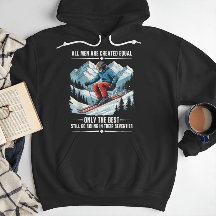 Only The Best Still Go Skiing In Their Seventies Skier Dad Men Hoodie
