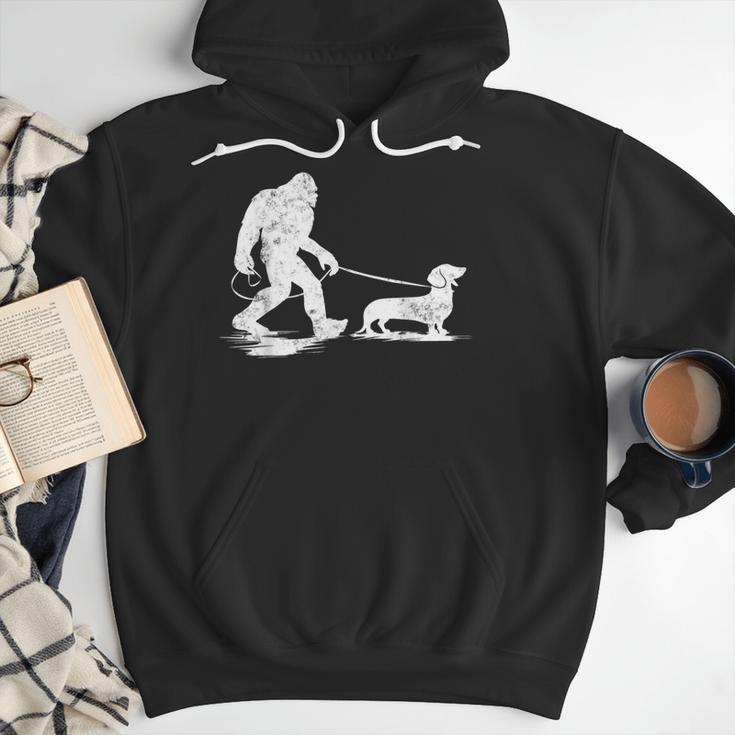 Bigfoot Walking Dachshund Tee Wiener Dog Dad Men Hoodie Bigfoot Walking Dachshund Tee Wiener Dog Dad Men Hoodie