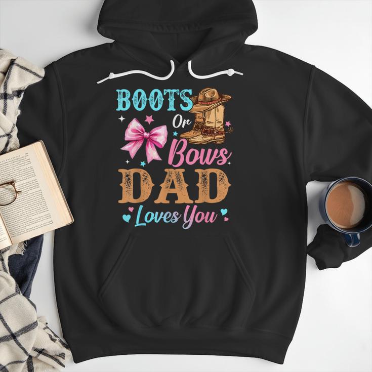 Boots Or Bows Dad Loves You Gender Reveal Daddy Men Hoodie Boots Or Bows Dad Loves You Gender Reveal Daddy Men Hoodie