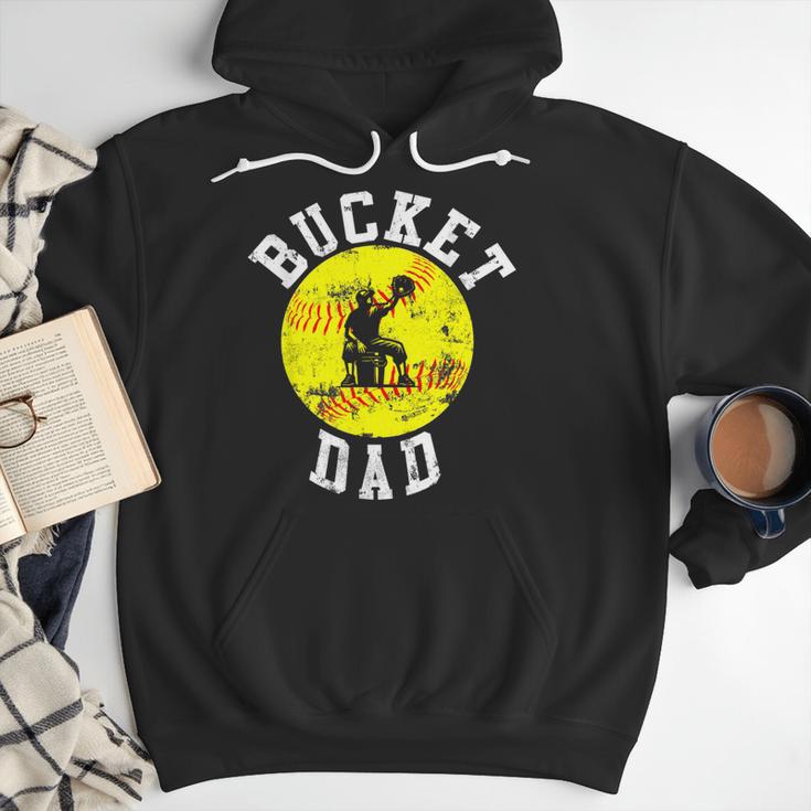Bucket Dad Softball Dad Baseball Father's Coach Men Hoodie